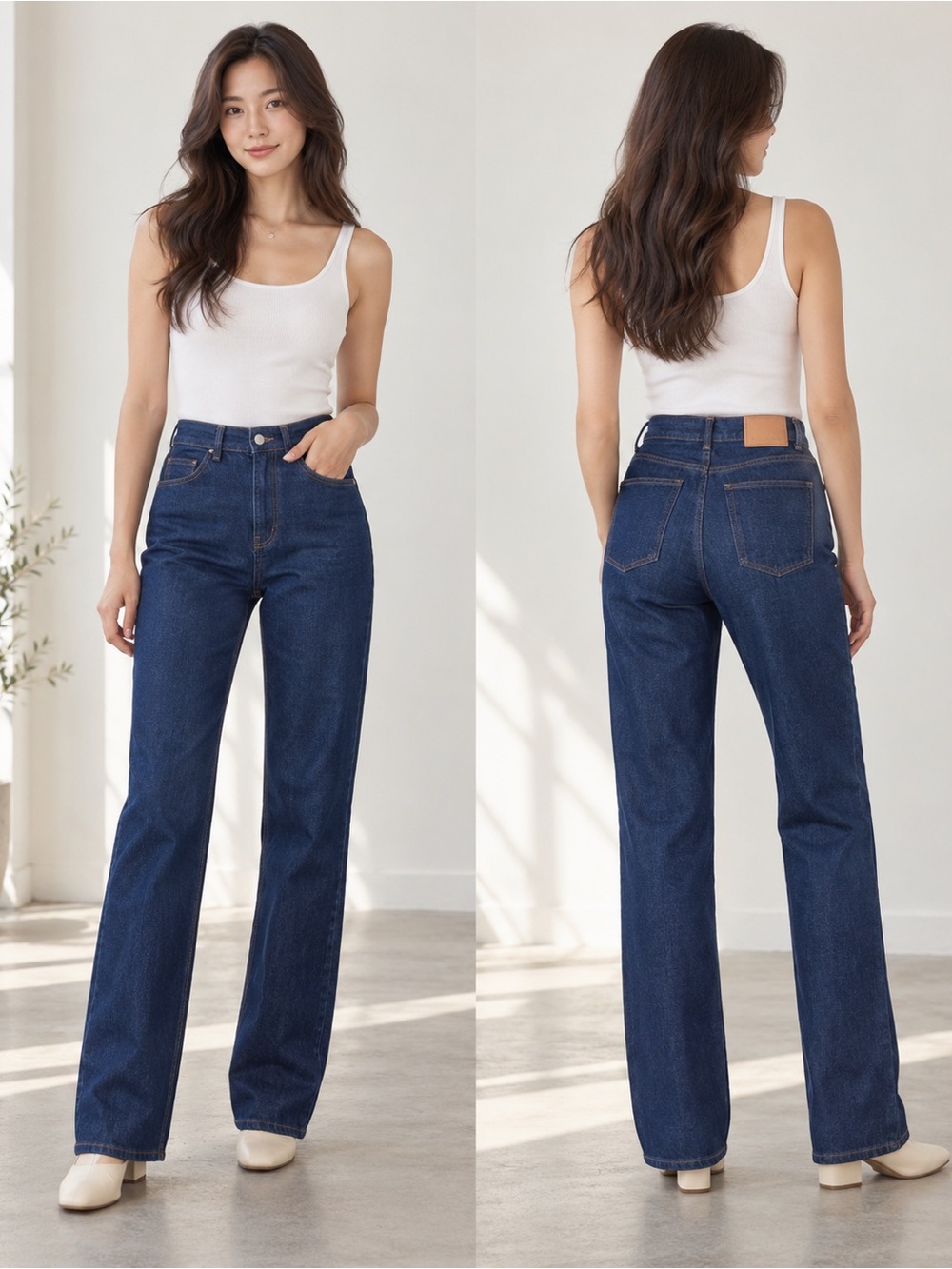 Acne Studios 1977 RW Indigo Jeans Size 25/32 High Rise Bootcut A00391 Italy
